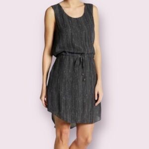 Eileen Fisher Women Silk Striped Scoop Neck Rounded Hem Tank Midi Dress Size XSP